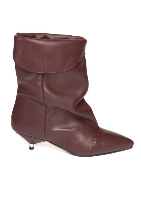 Burgundy nappa ankle boot GISEL MOIRE | MIRIAMNAPPA-BORDEAUX